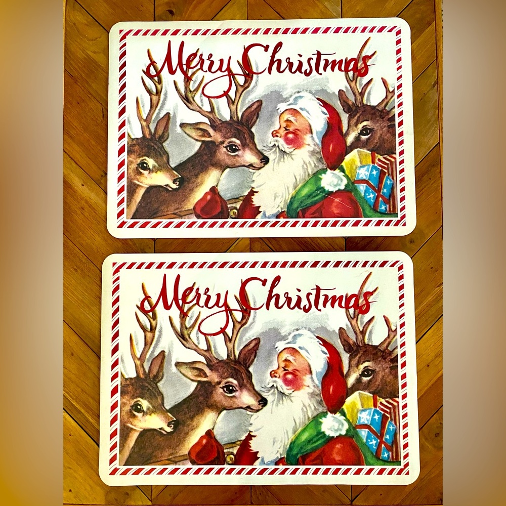 Pottery Barn Kids Santa Reindeer Christmas Placemats